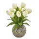 thumbnail image 1 of Arreglo artificial de tulipanes Nearly Natural con florero decorativo, 1 of 4