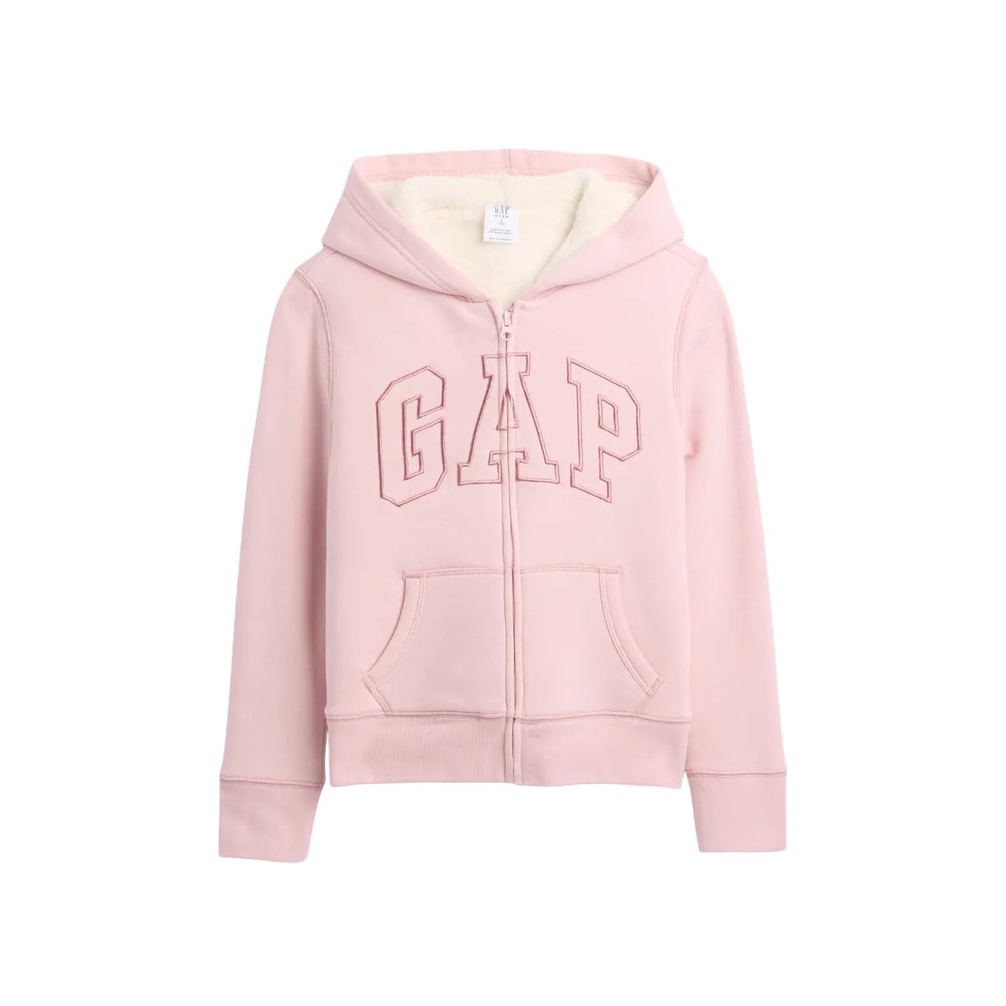 Sudadera Gap Con Logo Sherpa Con Cierre Completo Rosa Para Niñas Talla S