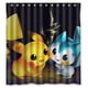 thumbnail image 1 of Cortina de ducha de Pokémon Pikachu, juego de cortina de baño con ganchos, tamaño 66 x 72 pulgadas, 1 of 3