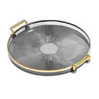 Bothyi - Bandeja Multifunción Para Servir Con Asas, Bandeja De Postre Para Fiesta, Color Gris