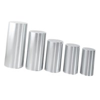 Magideal - 5X Cubiertas De Pedestal Cilíndrico Cubiertas De Soporte De Zócalo Cilíndrico Cubiertas De Zócalo Cilíndrico De Decoración Para Cumpleaños, Acción De Plata