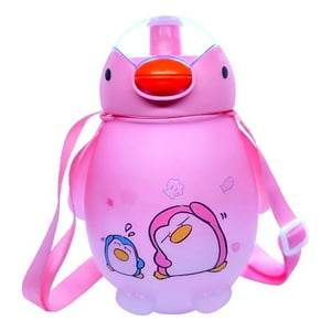 Genérico - Botella Agua Kawaii 1500Ml Rosada Con Correa Y Stickers