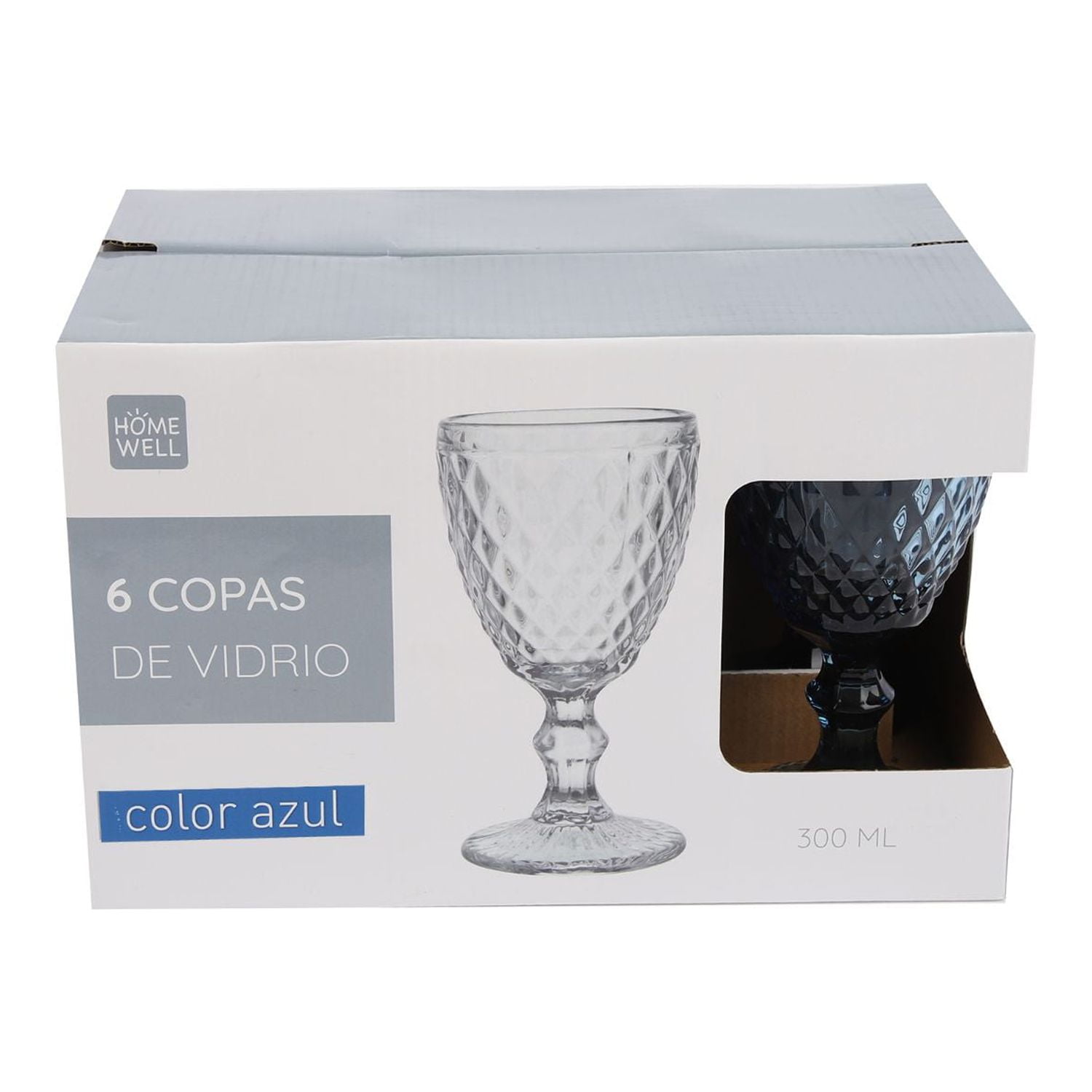 Homewell - Set 4 Copas Vino Vidrio Transparente 465ml