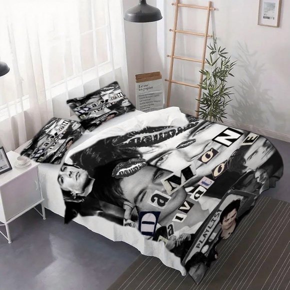 3pcs Ian Somerhalder Patchwork Poster Duvet Cover Set - Bedding Print Set Perfect As a Birthday Or Holiday Gift for RV And Car Decor.