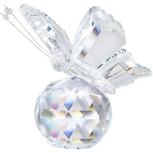 Veat00L - Base Esférica De Cinturón De Mariposa De Cristal, Selección De Materiales De Alta Calidad, Diseño De Mariposa Personalizado, Estatua De Decoración De Vidrio