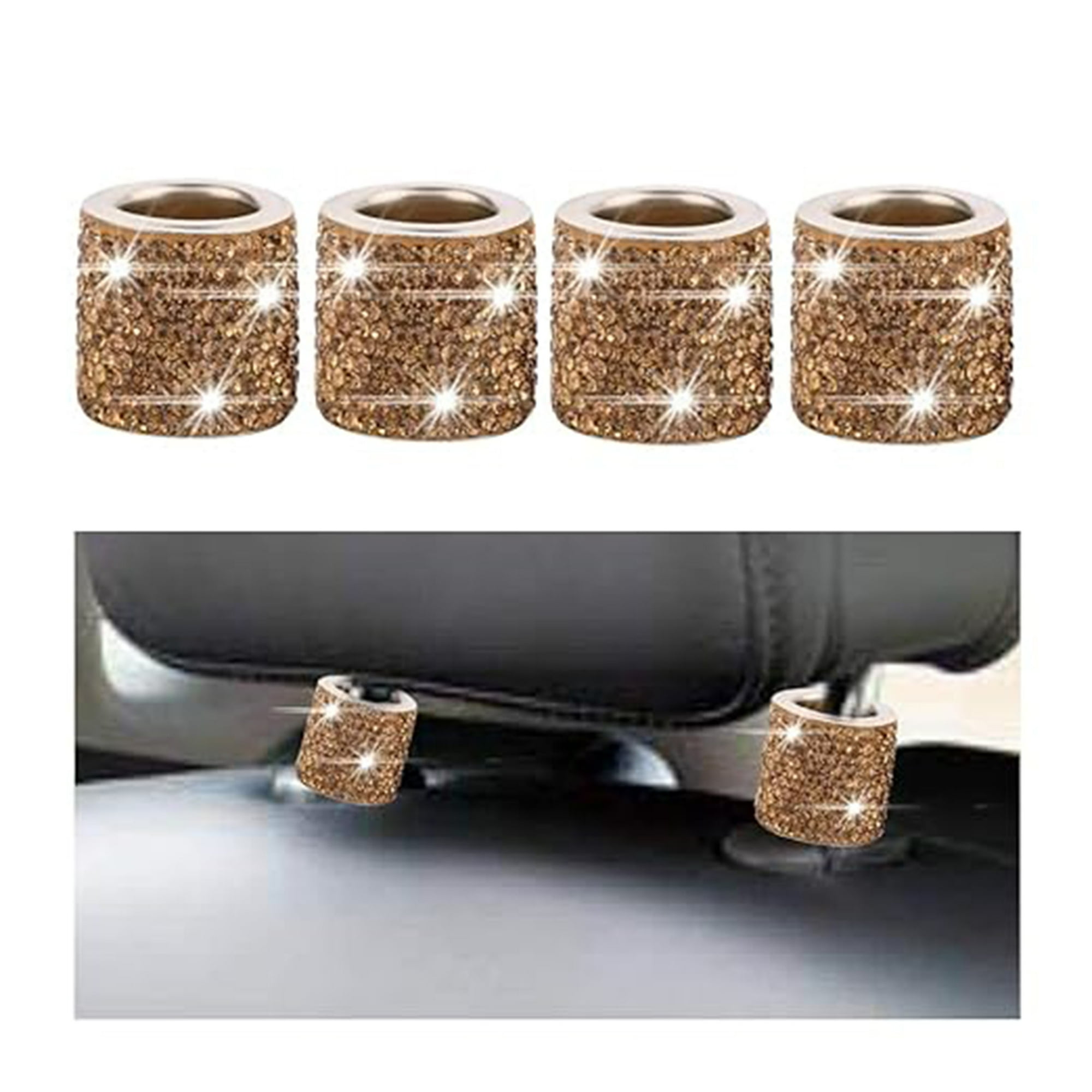 Veat00l - Decoración De Almohadillas Para Asientos De Automóviles, Decoración De 4 Almohadas Para Asientos De Automóviles, Accesorios Para Asientos Interiores De Automóviles De Diamantes Artificiales