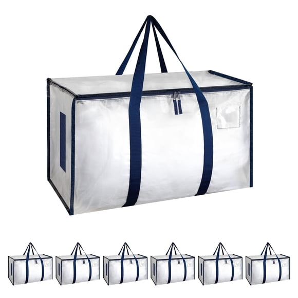Moving Bags Simple Deluxe, paquete de 6 unidades, extra grandes con tapas, color blanco