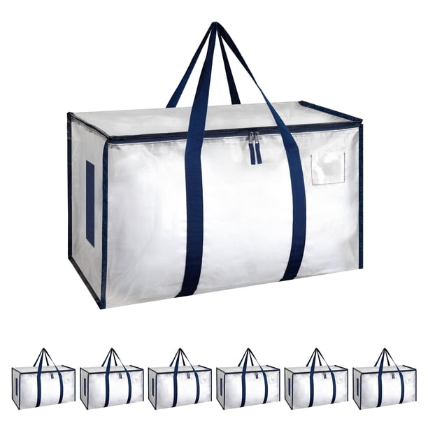 Moving Bags Simple Deluxe, paquete de 6 unidades, extra grandes con tapas, color blanco