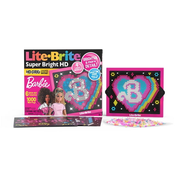 Edición Barbie HD Super Bright de Lite Brite con 6 plantillas