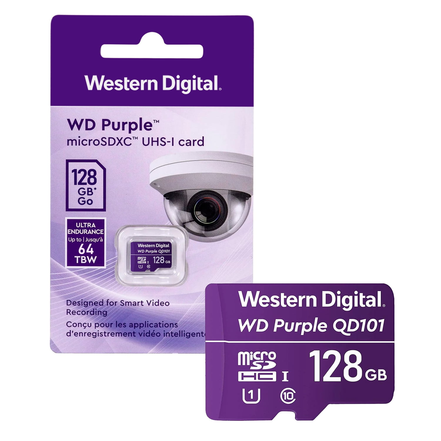 Western Digital - Tarjeta De Memoria Microsd 128gb Wd Purple Sdxc Uhs-i Clase 10 4k 100mb/s