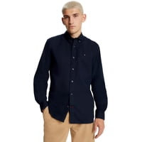 Camisa Tommy Hilfiger Para Hombre, Manga Larga, Oxford, Corte Regular