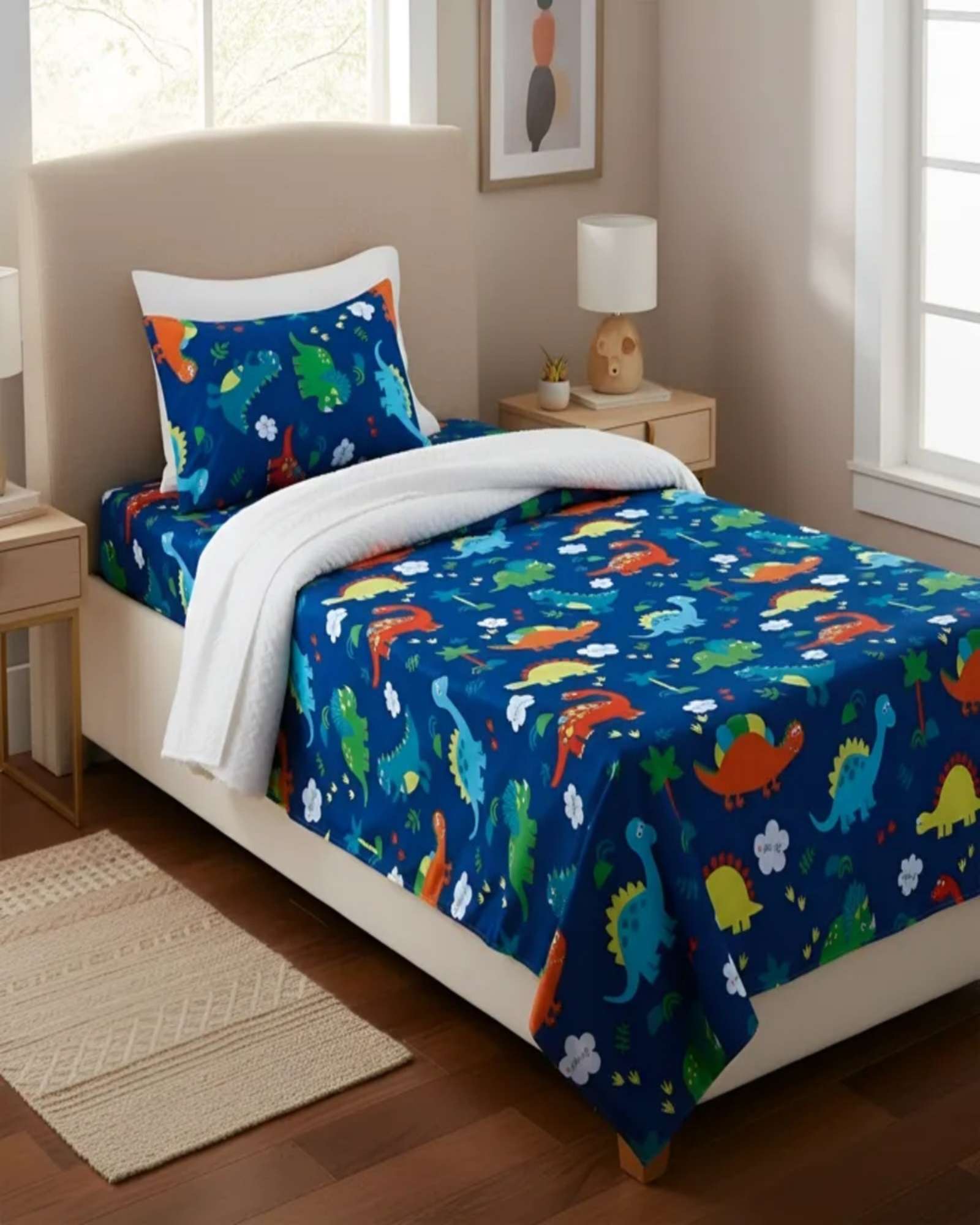 Casa Sol - Juego De Sabanas De Verano Dinosaurio Niño Infantil 1 Plaza Mas 1 Almohada