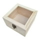 thumbnail image 5 of Caja De Madera Natural Lisa Caja De Almacenamiento De Madera Sin Pintar Tapa De Vidrio 20x20x12cm, 5 of 5