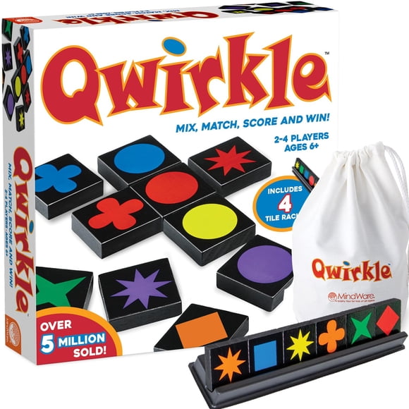 Juego de mesa MindWare Qwirkle Deluxe Edition con bandejas para mayores de 6 años
