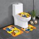 thumbnail image 1 of El Gordo y el Flaco Juego de 3 alfombras de baño de coral fleece: tapete de baño + alfombra de inodoro en forma de U + funda de tapa de inodoro en forma de O, 1 of 6