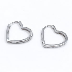Nordvik London - Aros Argollas En Corazón, Circonita Blanca, Plata 925