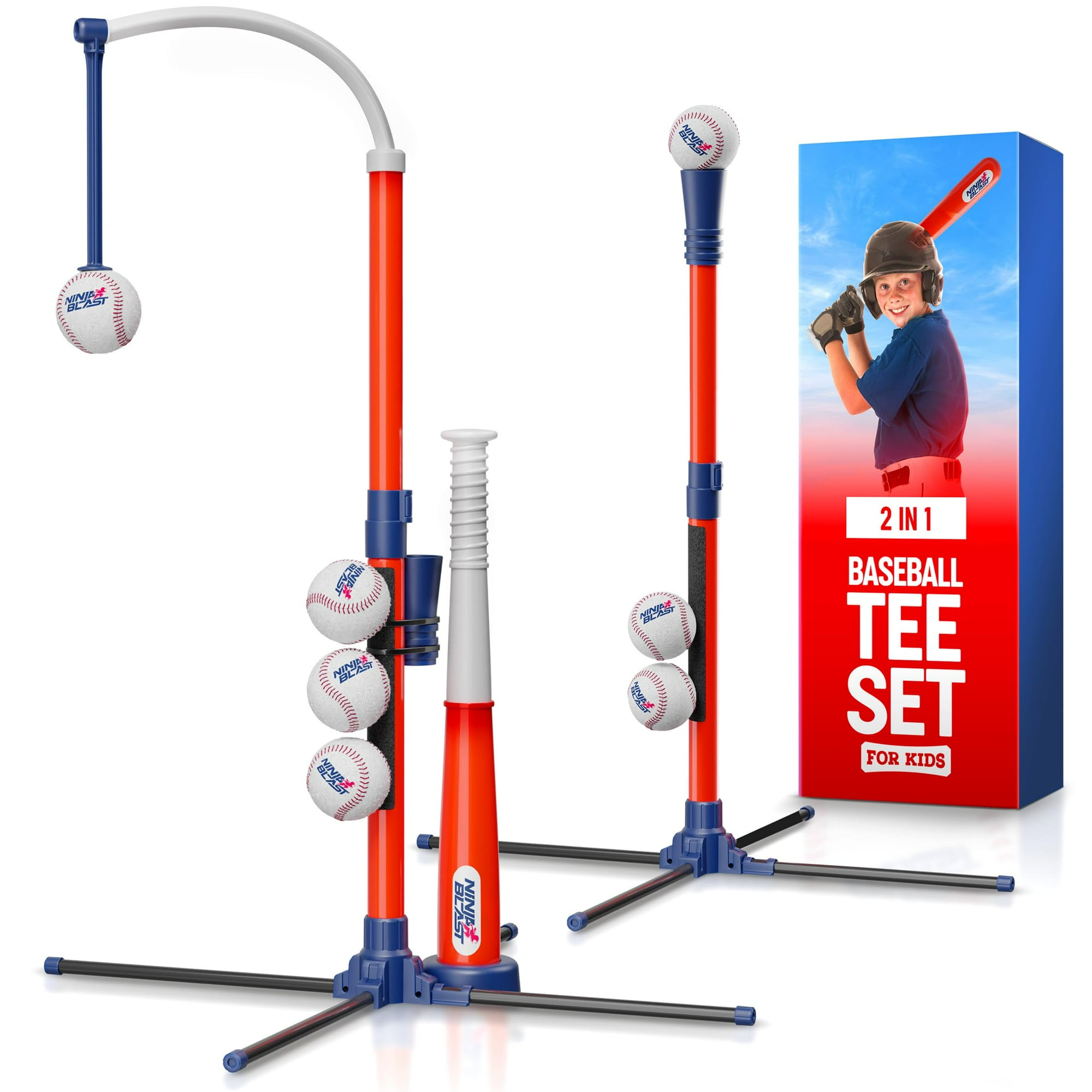 Camiseta De Béisbol Ninja Blast Para Niños De 3 A 6 Años Con Bate Y Pelota