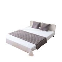 Genérico - Piecera Mas Dos Fundas De Cojin Modelo Lineal 2 Plazas Gris