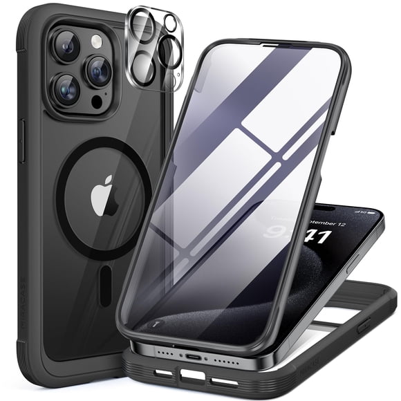 Funda magnética Miracase para iPhone 15 Pro Max negra