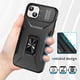 thumbnail image 4 of Funda Armada para iPhone 14 Plus con Tapa Deslizante y Soporte Magnético Giratorio Negro, 4 of 5