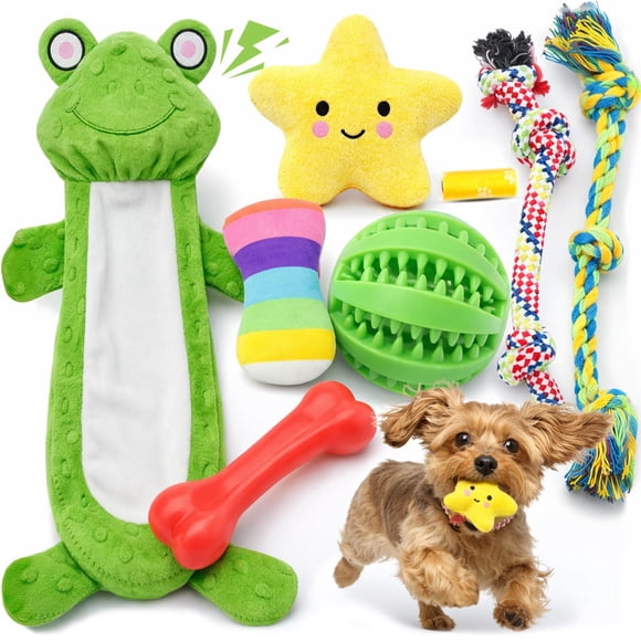 Juguetes para Cachorros LOYEE Set de 8 Piezas de Peluche y Cuerda para Perros Pequeños
