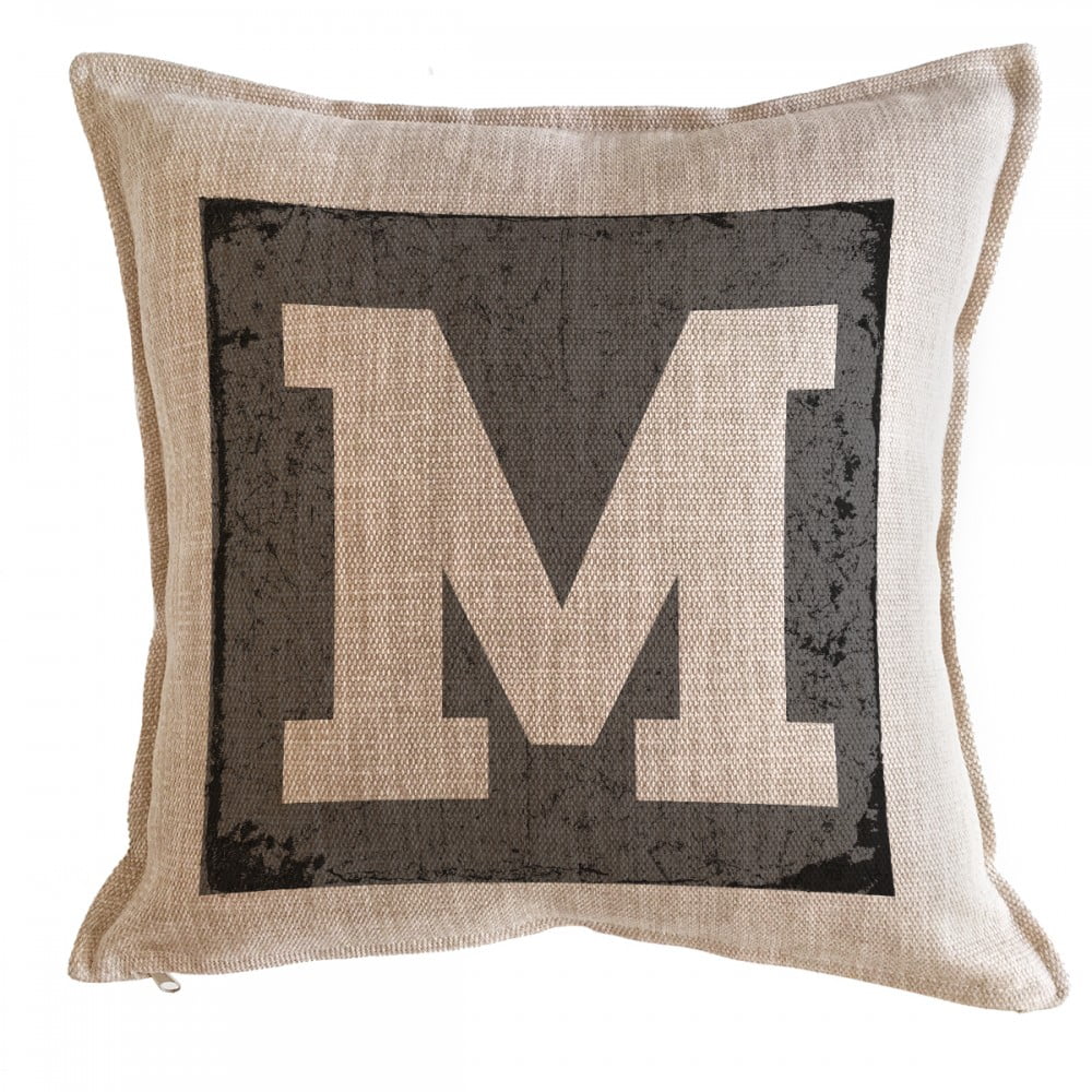 Tuyo Print - Cojín Letra Fondo Gris M 45x45