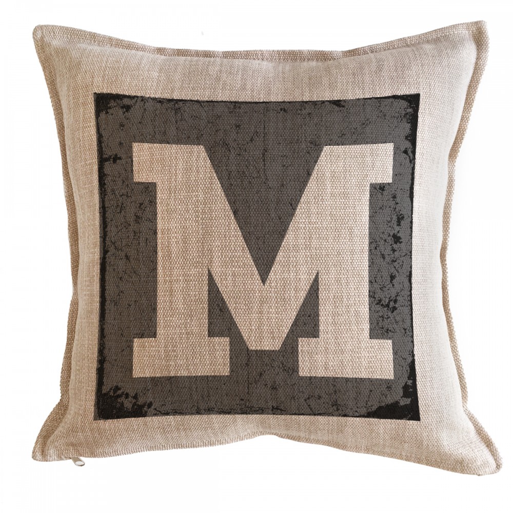 Tuyo Print - Cojín Letra Fondo Gris M 45X45