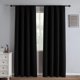 thumbnail image 1 of Juego de 2 paneles de cortinas opacas IGEMAEVE, 213 cm de longitud, color negro, 1 of 8