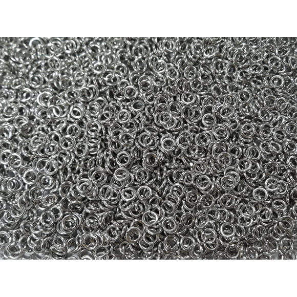 Aros de salto de cadena de malla de aluminio brillante de 1 libra (16G) – Diámetro interior 3/16" (más de 4600 aros)
