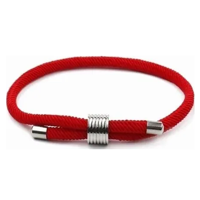 Genérico - Pulsera Cordón Con Acero Ajustable