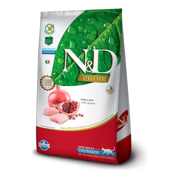 N&d Prime Alimento Seco Grain Free Gato Castrado Pollo Granada 1.5kg