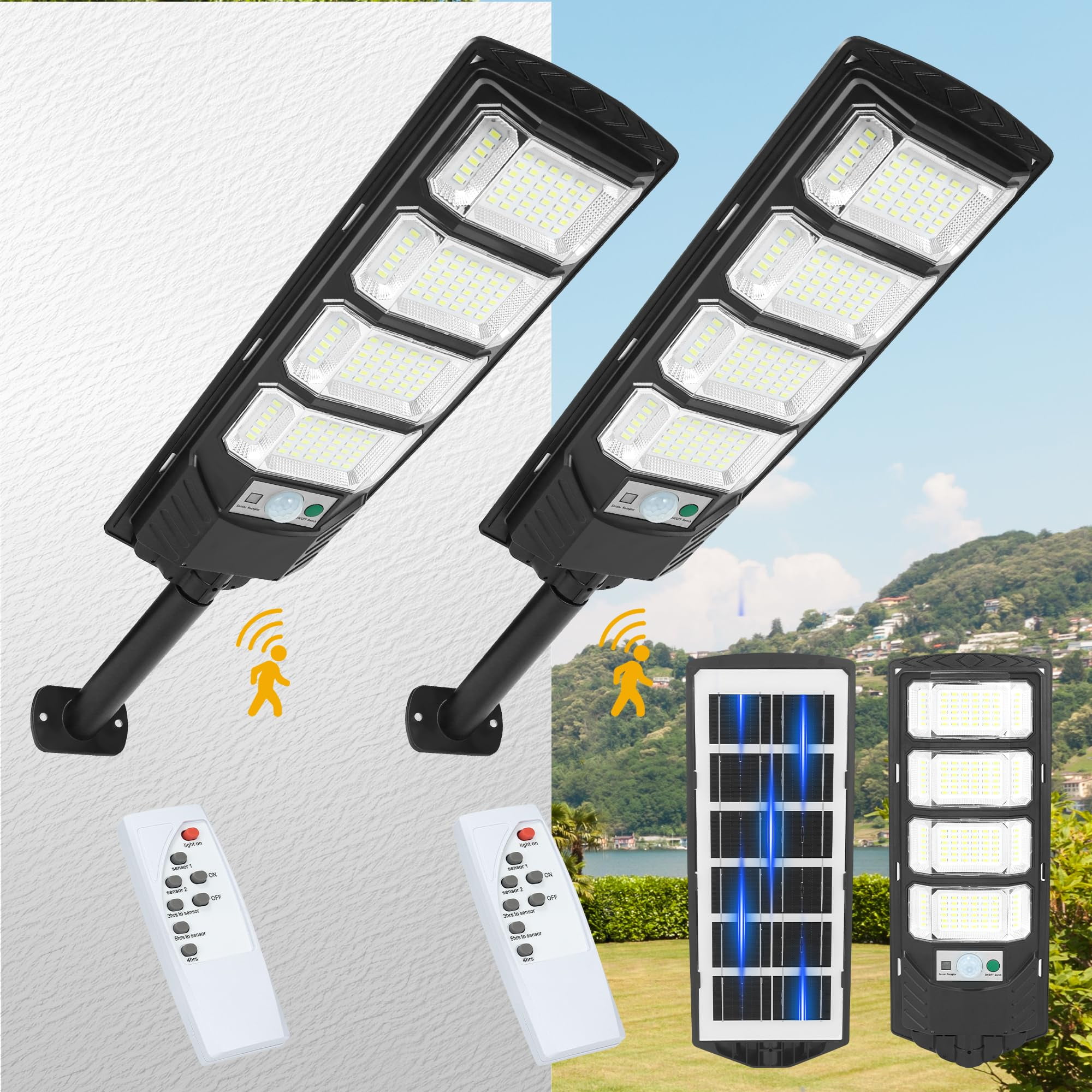 Farolas Solares Ailynice, Paquete De 2 Unidades, 8000 K, Impermeables, Ip66