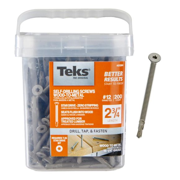 Tornillos TEKS #12 x 7 cm T-25 200 uds