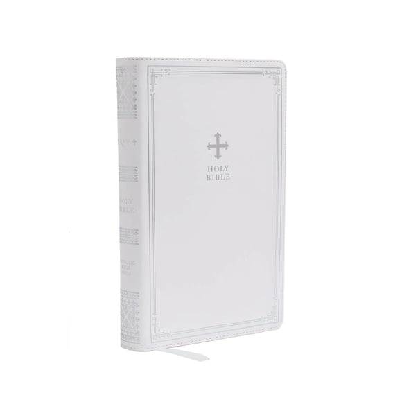 Biblia Católica NRSV CE de Catholic Bible Press, blanca, Leathersoft