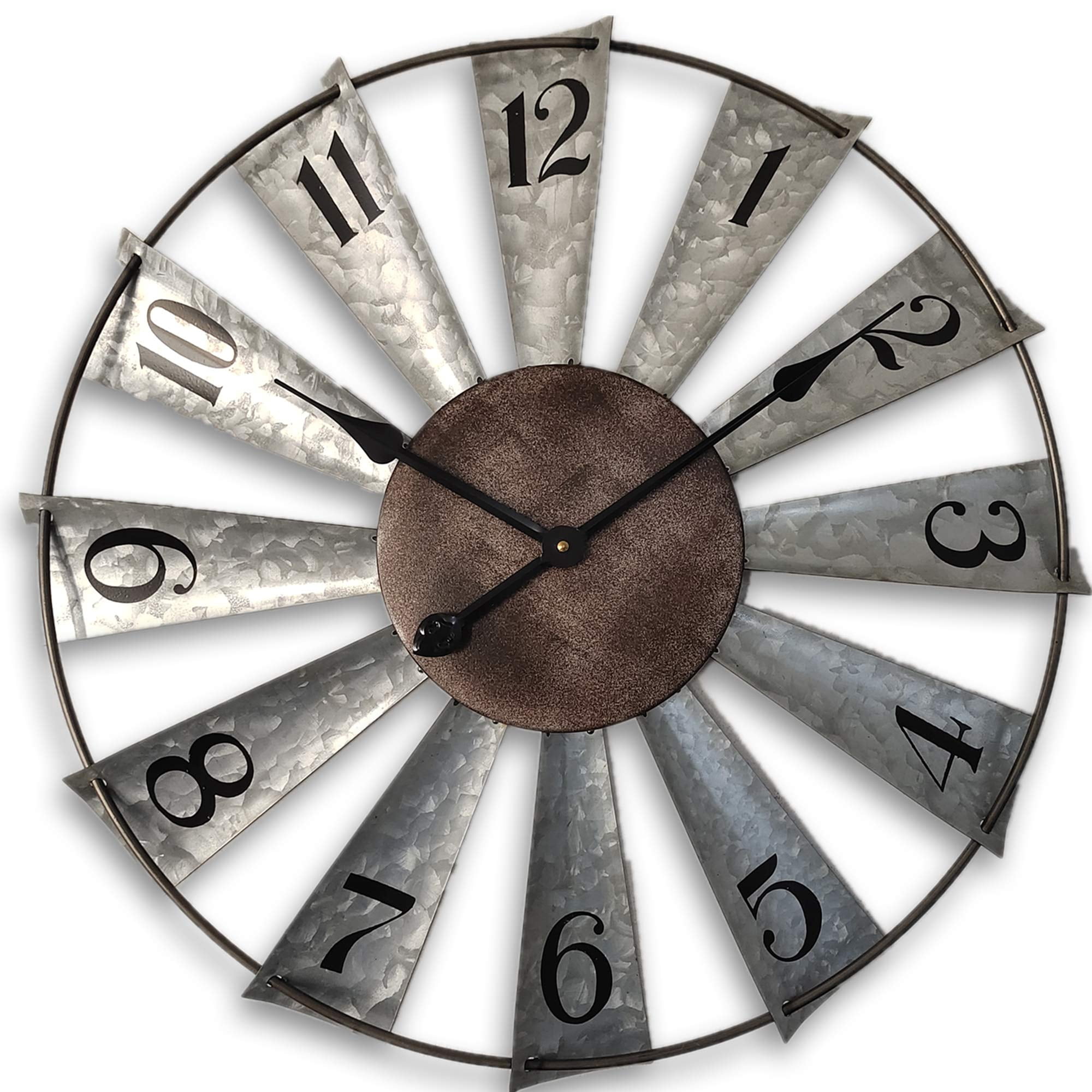 Reloj De Pared Mrocioa Windmill, 24 Pulgadas, Decoración Rústica De Granja