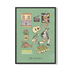 Creango - Cuadro Poster Enmarcado Friends Diseño 2 Decorativo
