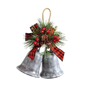 Magideal - Campanas De Árbol De Navidad Para Colgar, Decoración Navideña, Campanas De Hierro, Elegante Colgante De Decoración Navideña Rústica Para Fiestas, Manu Pintura Gris