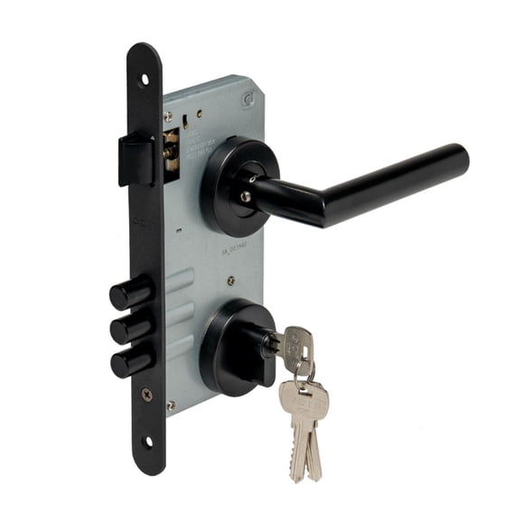 Set de Acceso Cerradura Embutir 201 + Manilla 9480 - Negro