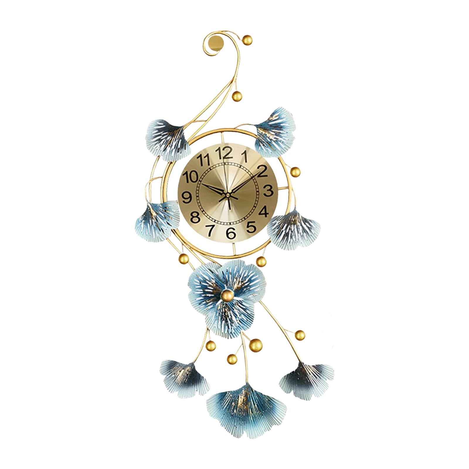 Bothyi - Relojes Colgantes De Pared Europeos Hoja De Ginkgo Para Restaurante Comedor Hogar 37 Cm X 82 Cm