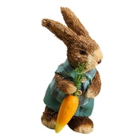 Bothyi - Conejito De Pie Conejo De Paja Pascua Escritorio Animal Artificial Modelo Decoración Azul A