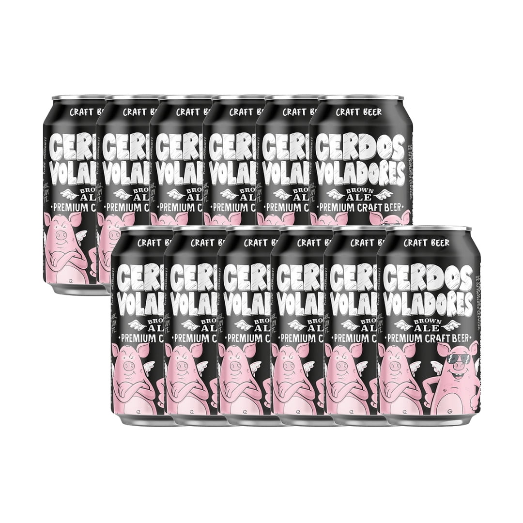 Barcelona Beer - Pack 12 Cervezas Cerdos Voladores Brown Ale 330cc