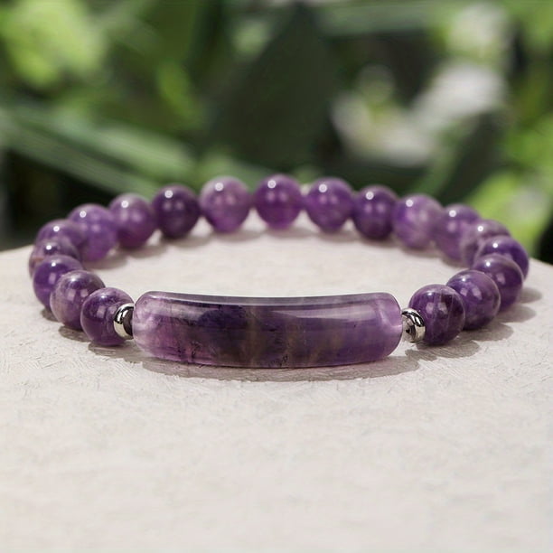 1pc Natural Semi-Precious Stone Rectangular Body Energy Yoga Bracelet