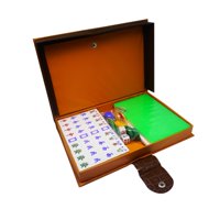 Magideal - Mahjong Chino Portátil, Con Bolsa De Almacenamiento, 3-4 Personas 144 Azulejos Acrílico Para Noches De Juego Diversión Ocio Reuniones Fiesta , Verde