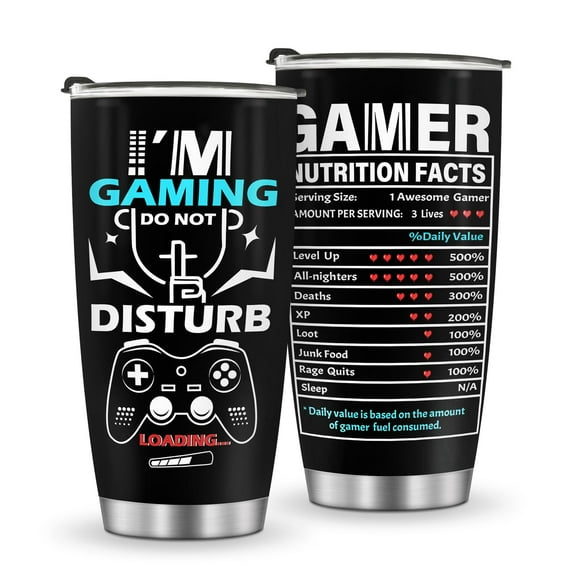 Taza de viaje Jekeno Gamepad para videojuegos, 600 ml, acero inoxidable