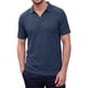 thumbnail image 1 of INSPIRE CHIC Camisa Polo de Manga Corta con Cuello en V a Rayas Verticales para Hombre L Azul Marino, 1 of 5