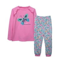 Pillin - Pijama Niña Manga Larga Jersey Estampado Mariposa Rosado