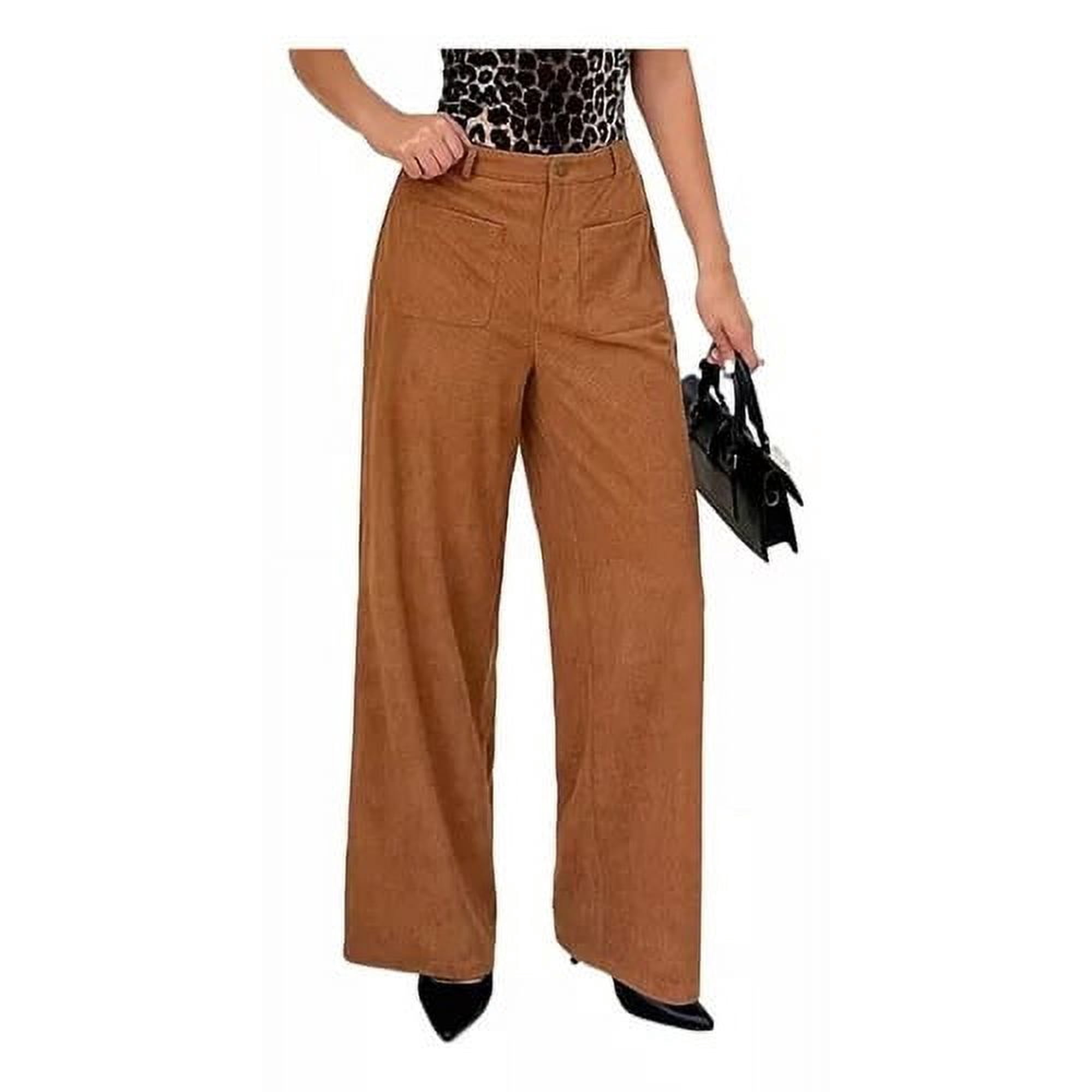 Genérica - Pack 3 Pantalón Vestir Tiro Alto,pantalones Pierna Ancha