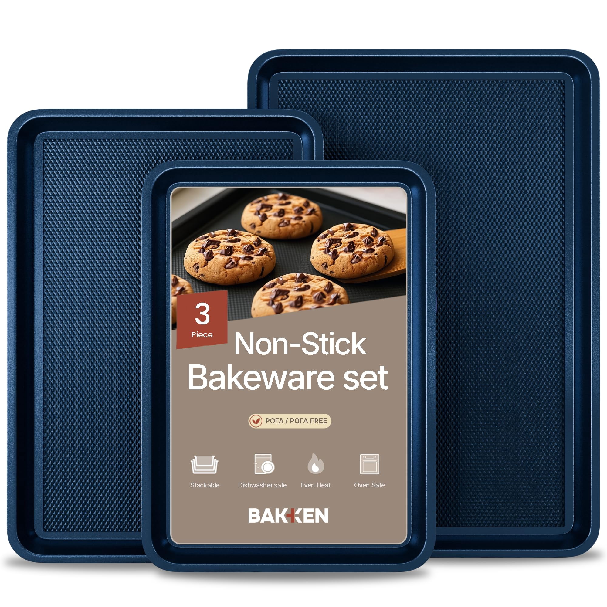 Bakken- Swiss - Set De 3 Bandejas Para Hornear Antiadherentes Bakken Swiss, Aptas Para Horno