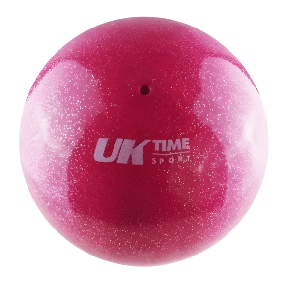 Balón uk time gimnasia rítmica goma glitter 15.2 cm Rosa