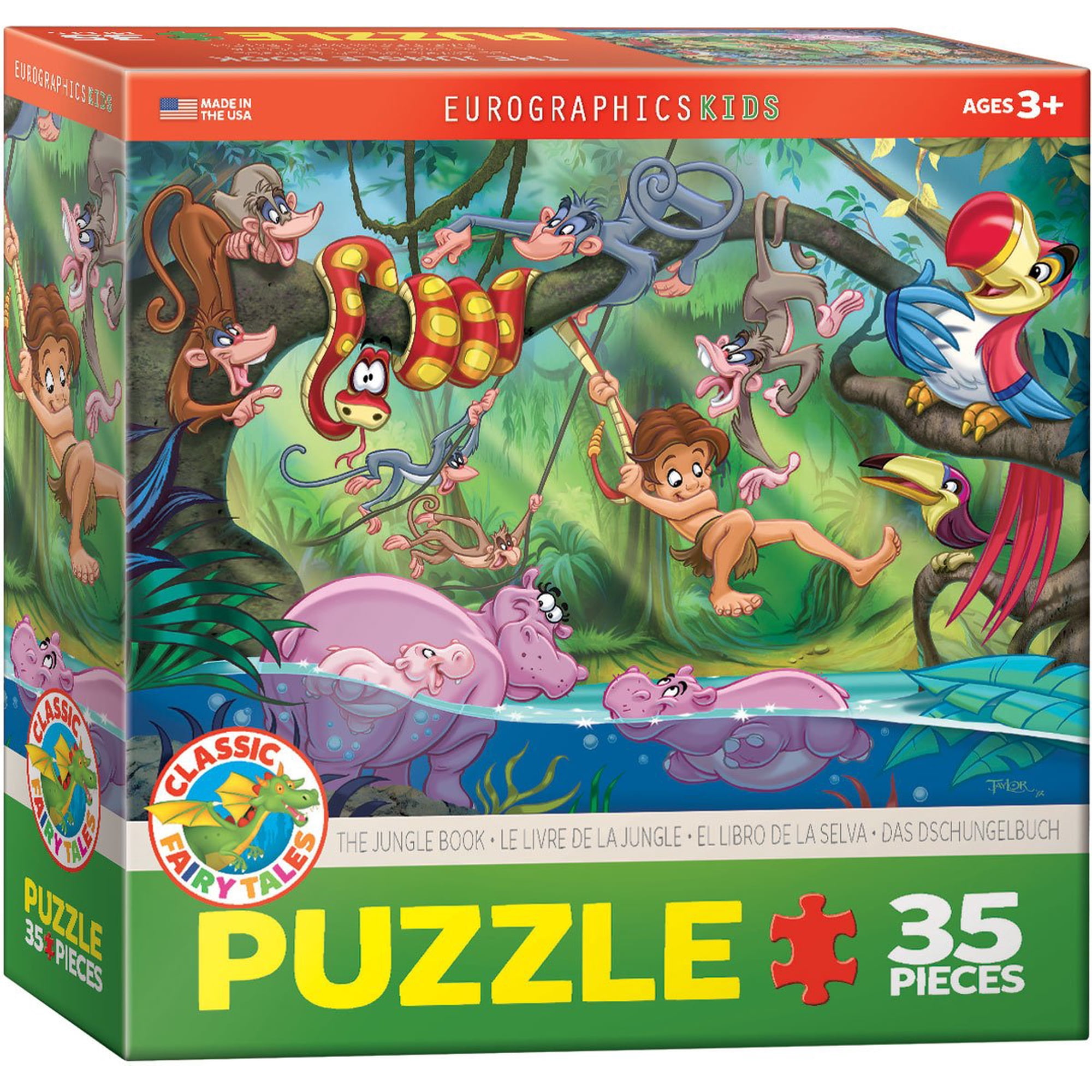 Puzzle Eurographics Classic Fairy Tales El Libro De La Selva, 35 Unidades